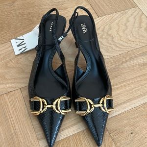 Kitten heel Zara sling heel pump. Size 37 /7.